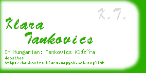 klara tankovics business card